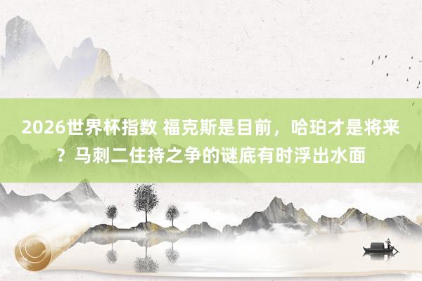 2026世界杯指数 福克斯是目前,哈珀才是将来?马刺二住持之争的谜底有时浮出水面