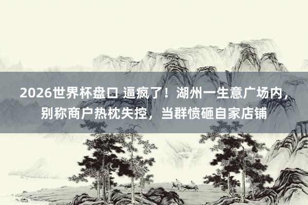 2026世界杯盘口 逼疯了!湖州一生意广场内,别称商户热枕失控,当群愤砸自家店铺