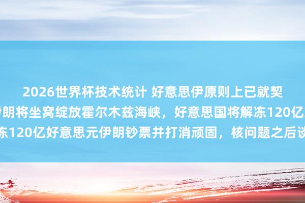 2026世界杯技术统计 好意思伊原则上已就契约达成一致!签署后伊朗将坐窝绽放霍尔木兹海峡,好意思国将解冻120亿好意思元伊朗钞票并打消顽固,核问题之后谈!外洋油价大跌