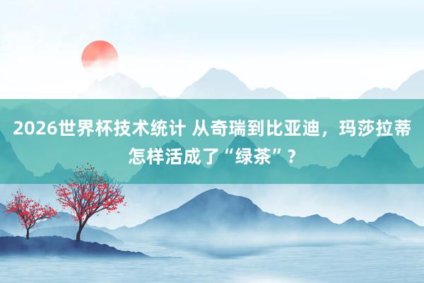 2026世界杯技术统计 从奇瑞到比亚迪,玛莎拉蒂怎样活成了“绿茶”?