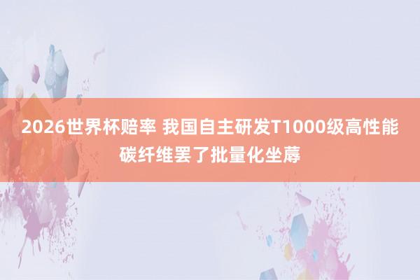 2026世界杯赔率 我国自主研发T1000级高性能碳纤维罢了批量化坐蓐