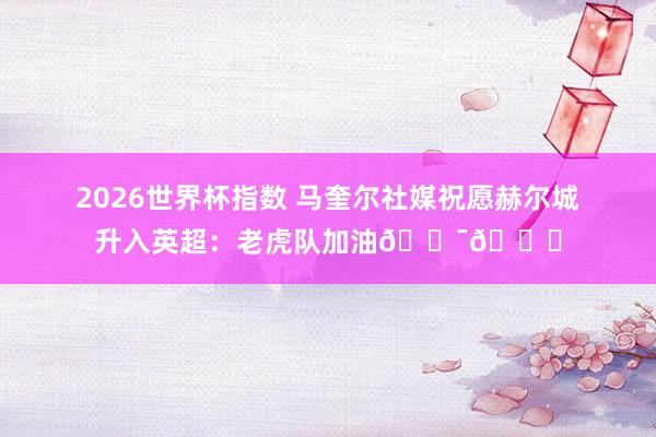 2026世界杯指数 马奎尔社媒祝愿赫尔城升入英超:老虎队加油🐯😍