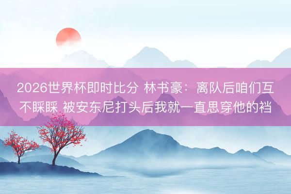 2026世界杯即时比分 林书豪：离队后咱们互不睬睬 被安东尼打头后我就一直思穿他的裆