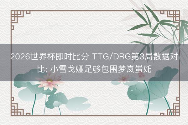 2026世界杯即时比分 TTG/DRG第3局数据对比: 小雪戈娅足够包围梦岚蚩奼